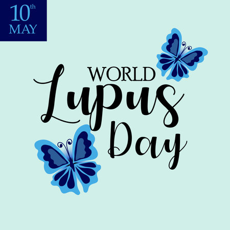 illustration of a nice and beautiful abstarct or poster background with creative design for Lupus Day.のイラスト素材