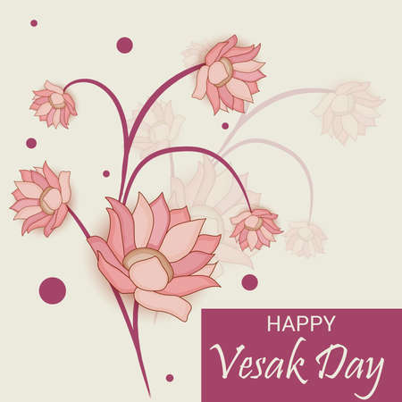 Vector illustration of  Vesak Day Creative Concept for Card or Banner. Vesak Day is a holy day for Buddhists. Happy Buddha Dayのイラスト素材