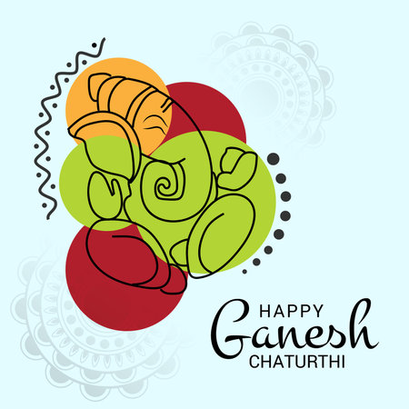 Vector illustration of a Background for Ganesh Chaturthi.のイラスト素材