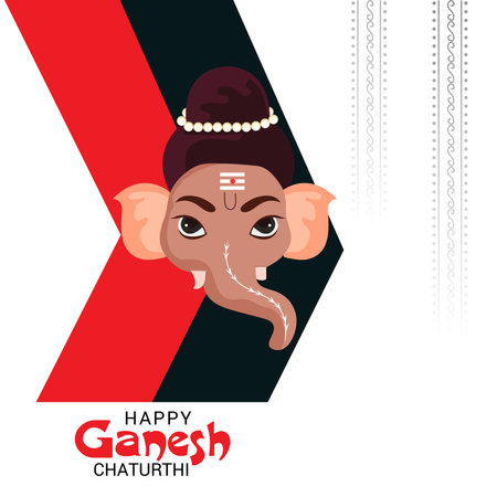 Vector illustration of a Background for Ganesh Chaturthi.のイラスト素材