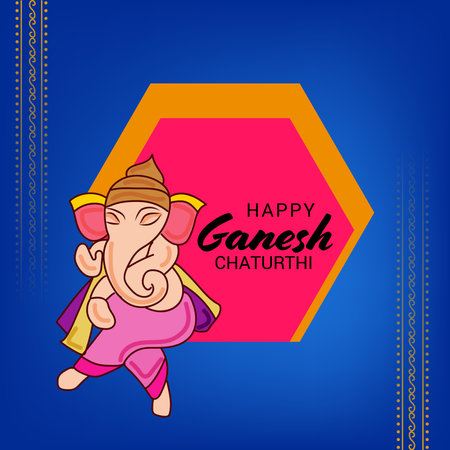 Vector illustration of a Background for Ganesh Chaturthi.のイラスト素材