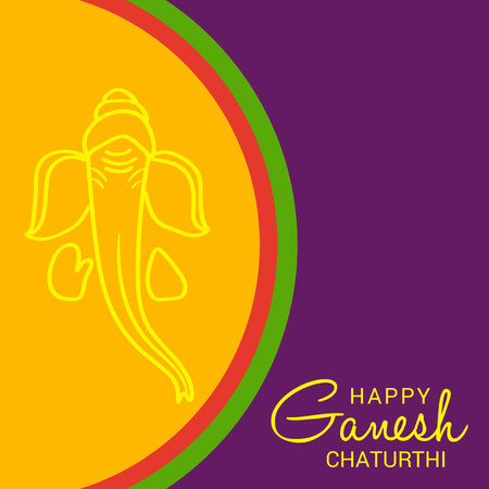 Vector illustration of a Background for Ganesh Chaturthi.のイラスト素材