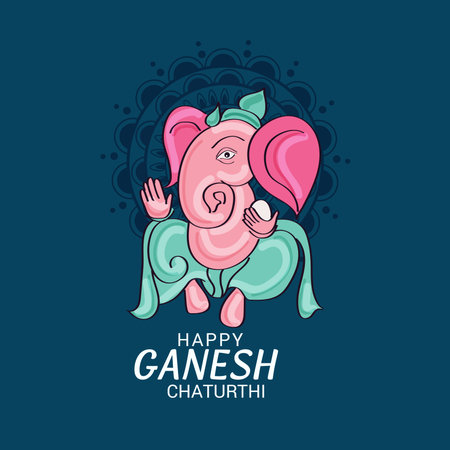 Vector illustration of a Background for Ganesh Chaturthi.のイラスト素材