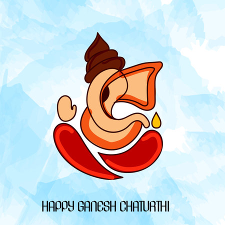 Vector illustration of a Background for Ganesh Chaturthi.のイラスト素材