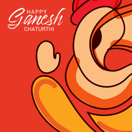 Vector illustration of a Background for Ganesh Chaturthi.のイラスト素材