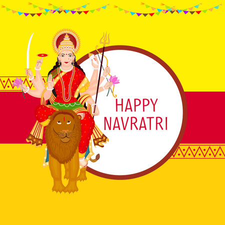Vector illustration of Indian Festival,Navratri Celebration.のイラスト素材
