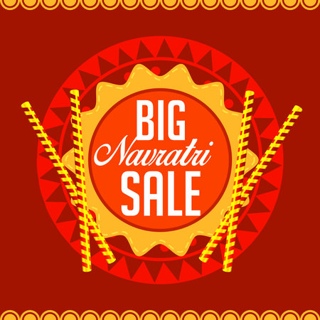 Vector illustration of Indian Festival,Navratri Celebration.のイラスト素材