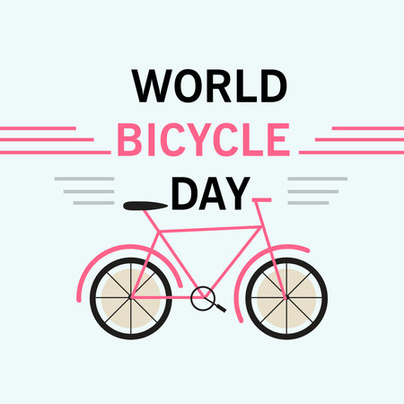 Vector illustration of a Background for World Bicycle Day.の写真素材