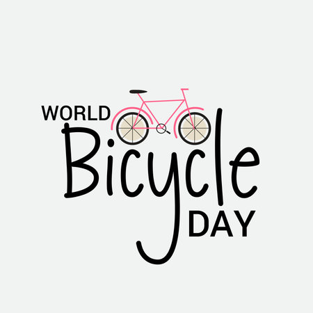 Vector illustration of a Background for World Bicycle Day..の写真素材
