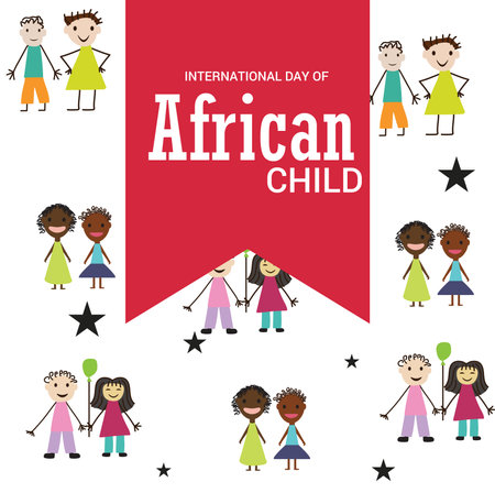 Vector illustration of a Background for International Day Of African Child.の写真素材