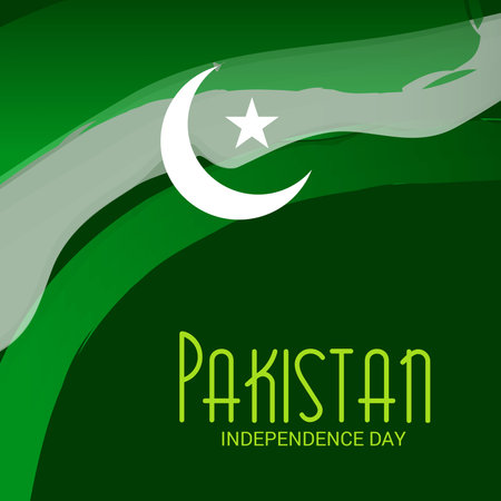 Vector illustration of a Background for Pakistan Independence Day.のイラスト素材