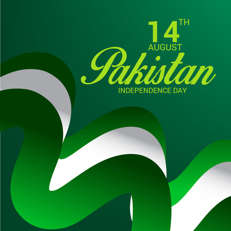 Vector illustration of a Background for Pakistan Independence Day.のイラスト素材