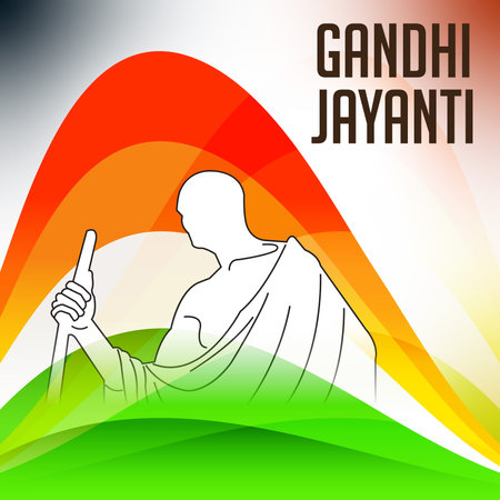 vector illustration of a Background for Gandhi Jayanti.のイラスト素材
