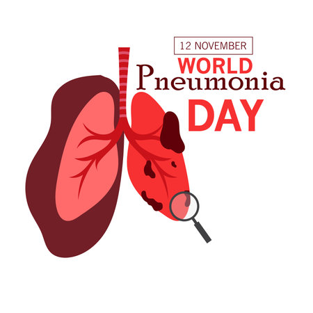 Vector illustration of a Background for World Pneumonia Day.のイラスト素材