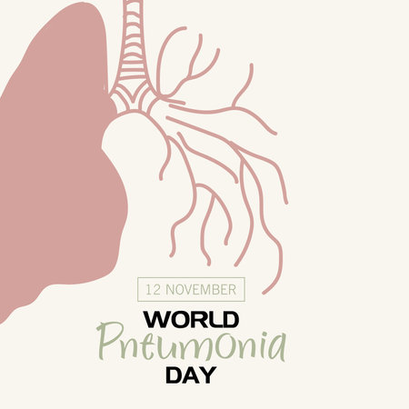 Vector illustration of a Background for World Pneumonia Day.のイラスト素材