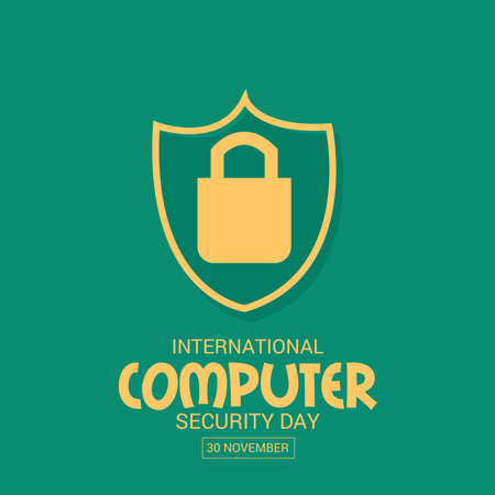 Vector illustration of a Background for International Computer Security Day.のイラスト素材