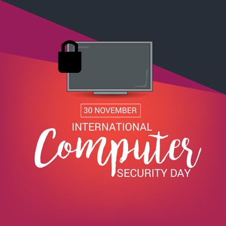 Vector illustration of a Background for International Computer Security Day.のイラスト素材