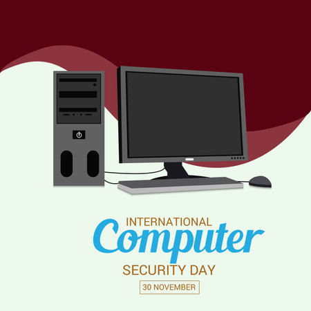 Vector illustration of a Background for International Computer Security Day.のイラスト素材