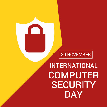 Vector illustration of a Background for International Computer Security Day.のイラスト素材