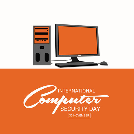 Vector illustration of a Background for International Computer Security Day.のイラスト素材