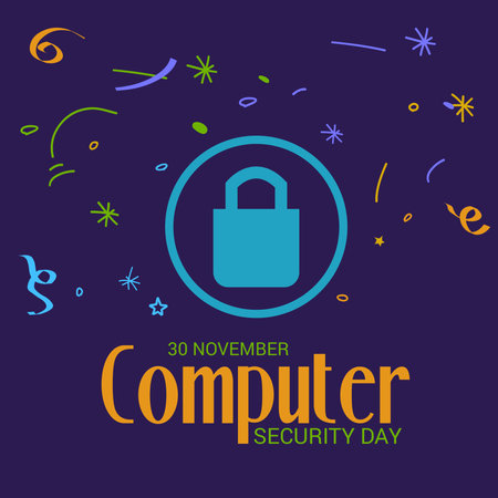 Vector illustration of a Background for International Computer Security Day.のイラスト素材