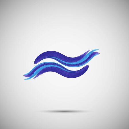 Two water waves abstract vector design icon template. Emblem symbol.のイラスト素材