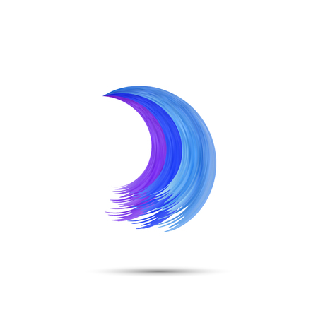Logo template. Emblem symbol. Three waves. Arrow isolated on whiteのイラスト素材
