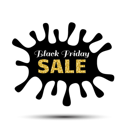 Black Friday Sale blot Banner with gold textのイラスト素材