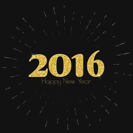 2016  Happy New Year Background   with  light raysのイラスト素材