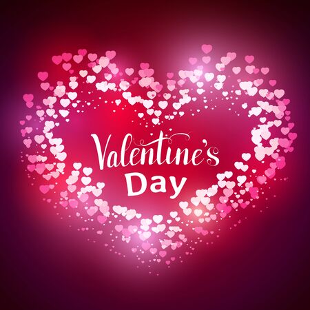 Valentines day greeting card with hearts and letteringのイラスト素材