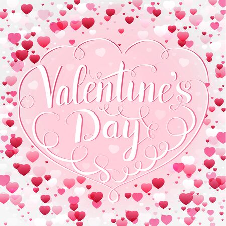 Valentines day greeting card with hearts and letteringのイラスト素材