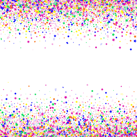 Colorful background with many falling confetti. illustrationのイラスト素材