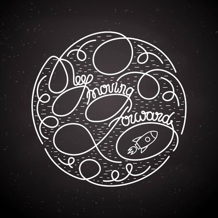 Keep Moving Forward . Creative Inspiring Motivation card with letteringのイラスト素材