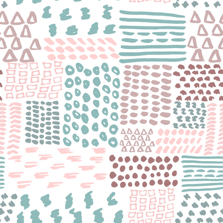 painted geometric seamless pattern. Doodle pattern.のイラスト素材
