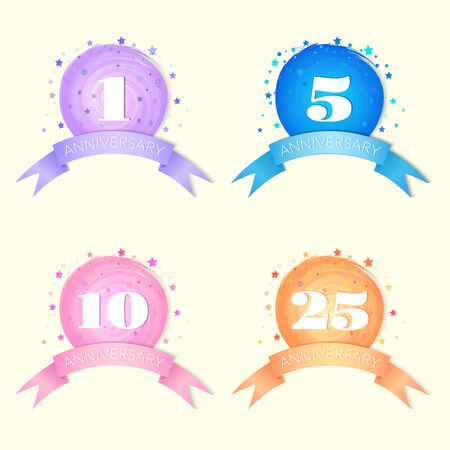 First Anniversary Celebration Vector  Design isolated on white backgroundの写真素材