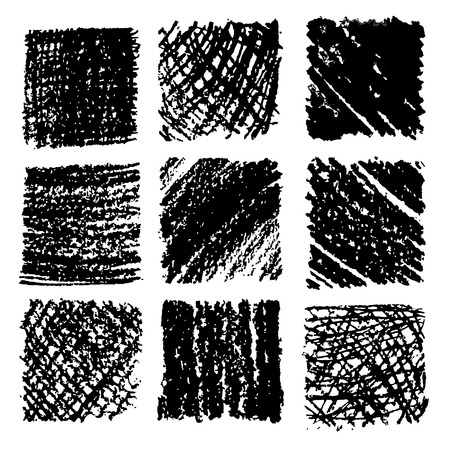 Crayon Hand drawn textures. Freehand drawing elements. Vector illustration.のイラスト素材