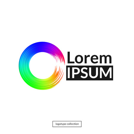 Rainbow circle logo template.のイラスト素材