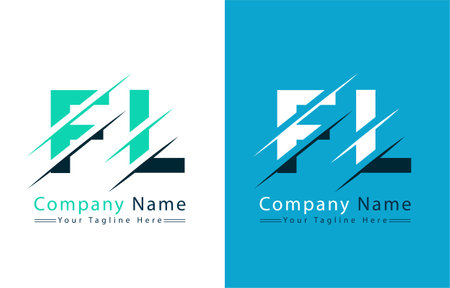 FL Letter Logo Design Concept. Vector Logo Illustrationのイラスト素材