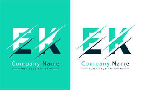 EK Letter Logo Design Concept. Vector Logo Illustrationのイラスト素材