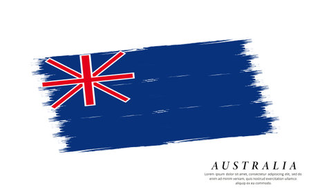 Australia flag brush vector background. Grunge style country flag of Australia brush stroke isolated on white backgroundのイラスト素材