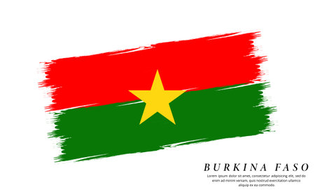 Burkina Faso flag brush vector background. Grunge style country flag of Burkina Faso brush stroke isolated on white backgroundのイラスト素材