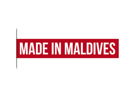 Made in Maldives red banner design vector illustrationのイラスト素材