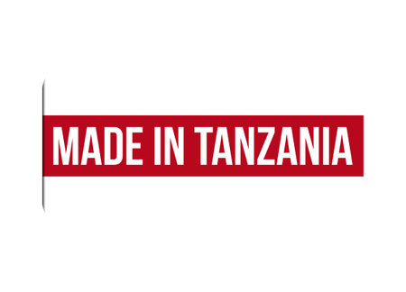 Made in Tanzania red banner design vector illustrationのイラスト素材