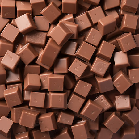 Pieces of chocolate as a background. Top viewの素材