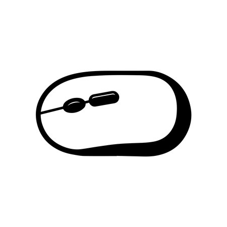Mouse icon. Black Mouse icon on white background. Vector illustrationのイラスト素材