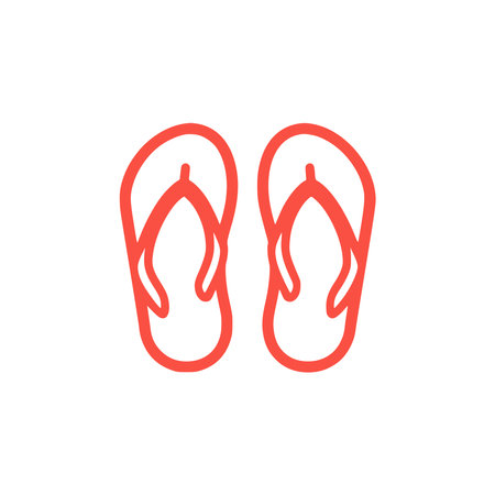 Slippers icon on white background. Vector illustration in trendy flat styleのイラスト素材