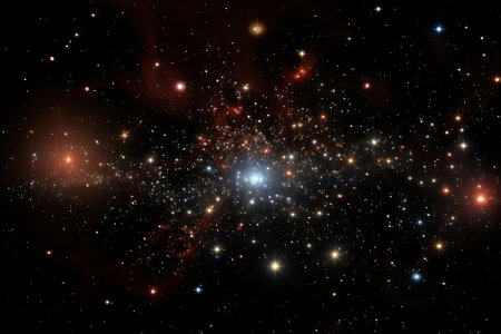 A space scene with stars and nebulasの素材