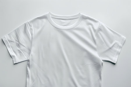 Blank white tshirt mockup on white backgroundの素材
