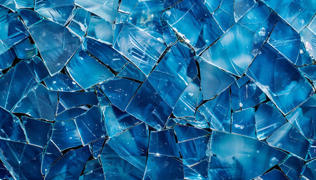 Broken blue glass textureの素材