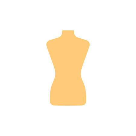 Isolated tan dress form torso icon vector illustration on a white background. Mannequin in a pale orange color isolated for fashion design and sewing concepts.のイラスト素材